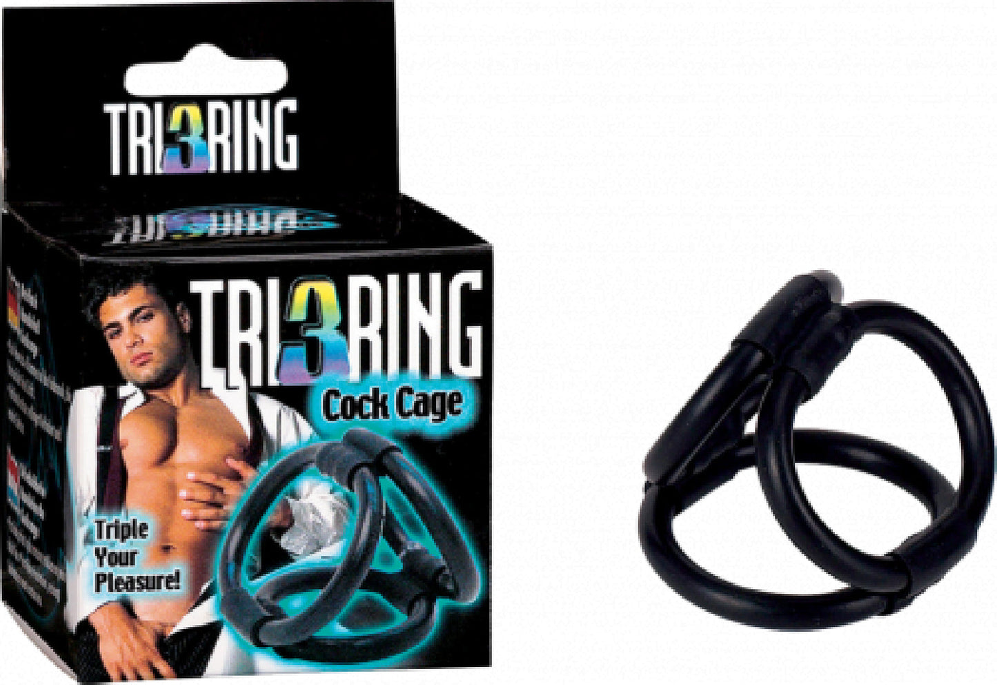 Tri Ring 3 Cock Cage (Black)