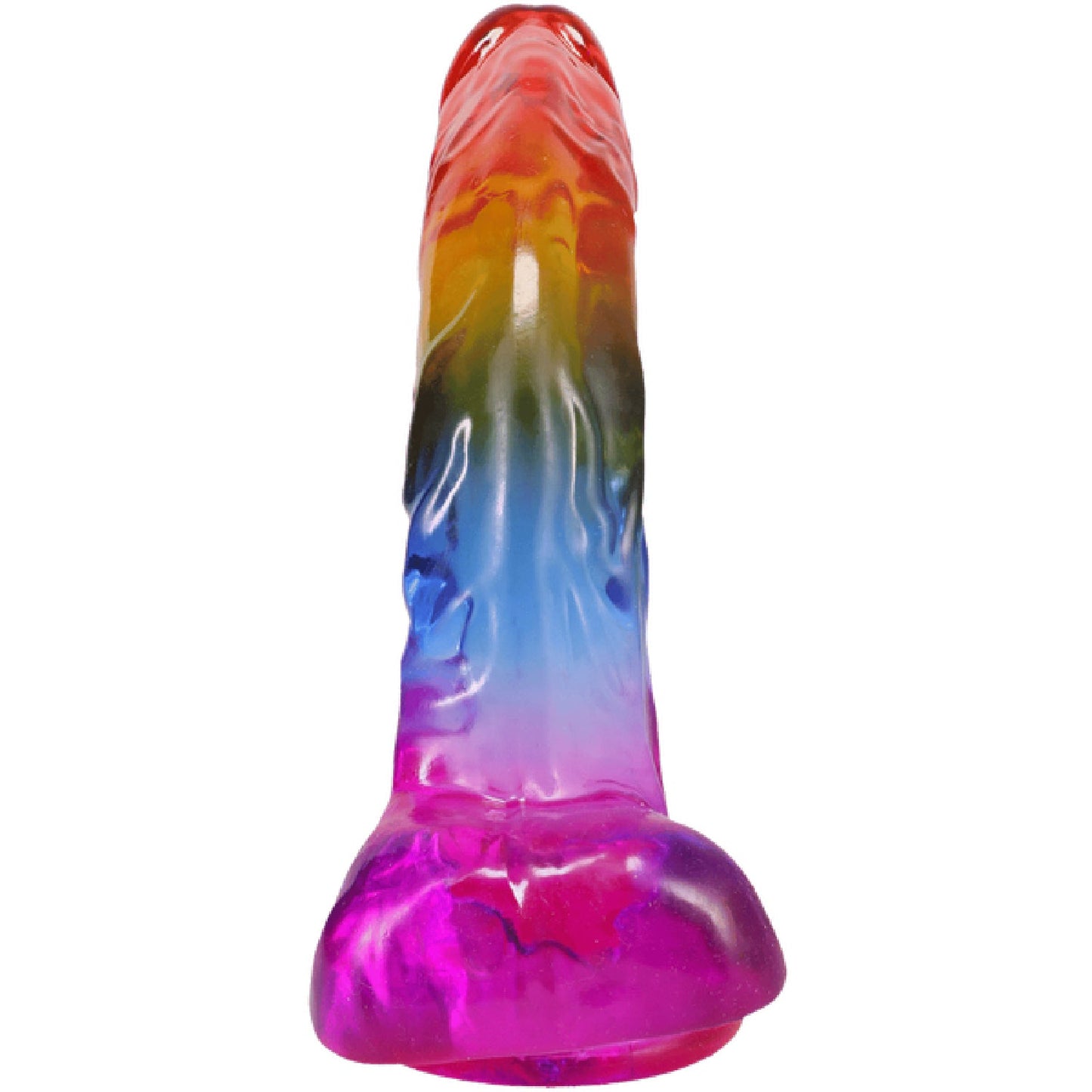 8.5" Realistic Cock with Balls (Rainbow)