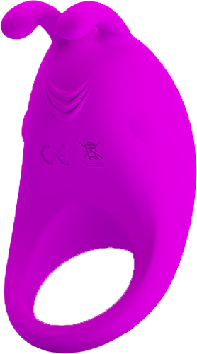 Rechargeable Rabbit Vibrator Cockring (Black)
