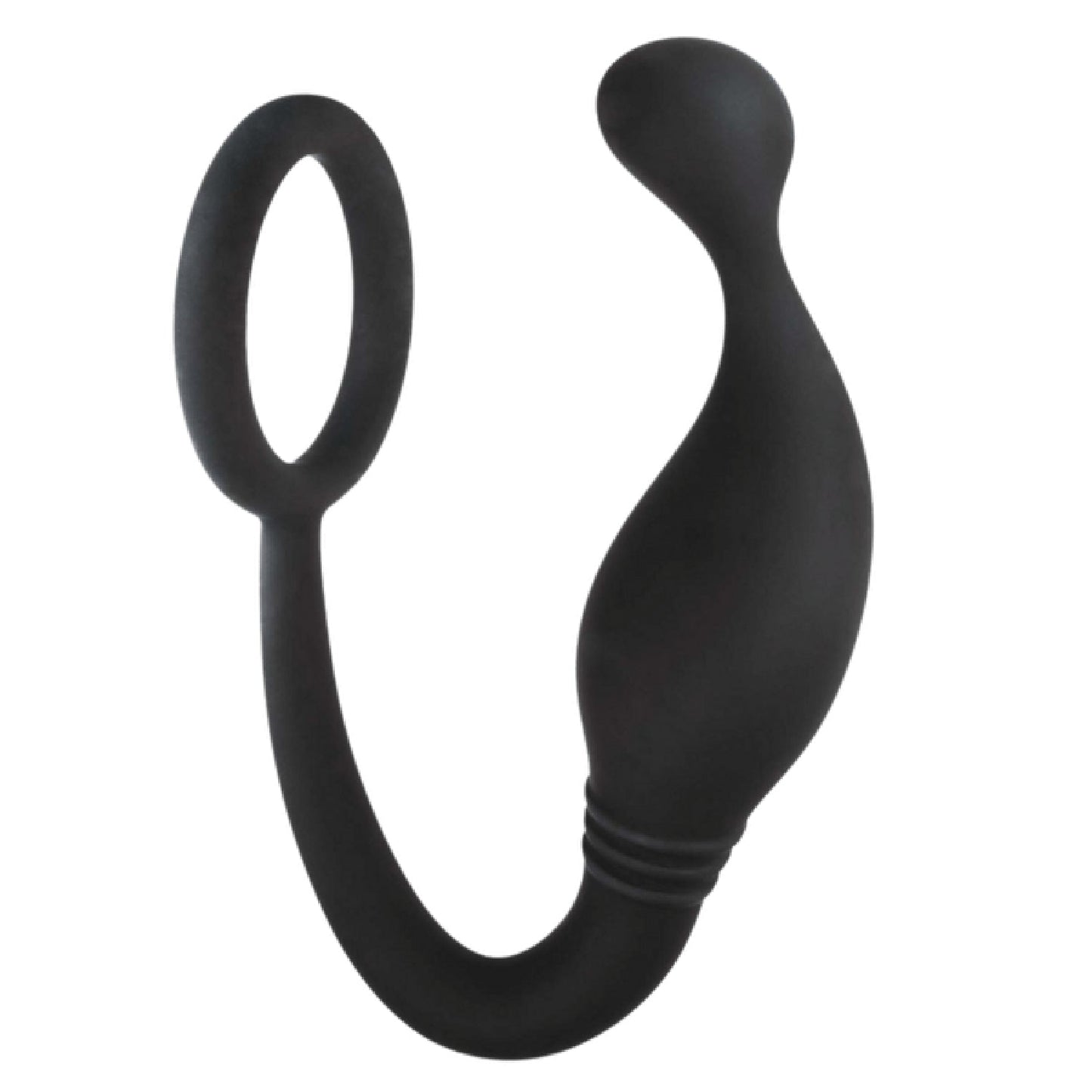 Prostate Plug with Love Ring - 5" (Black)