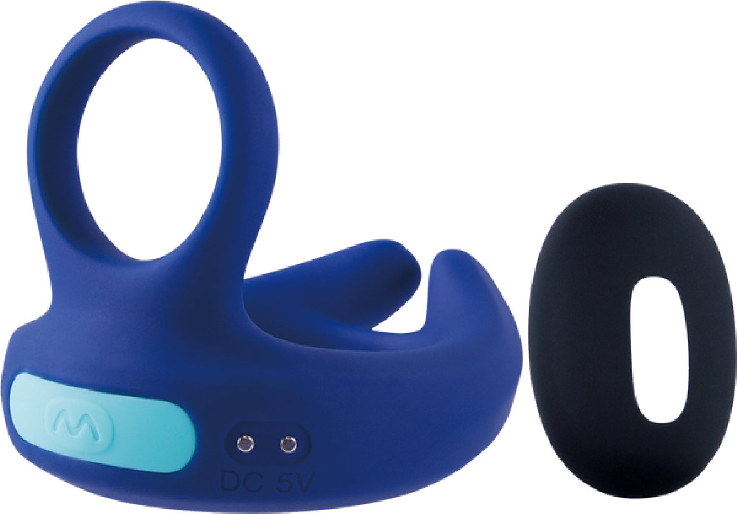 Dual Motor Cock Ornament with Scrotal Stimulator (Black)