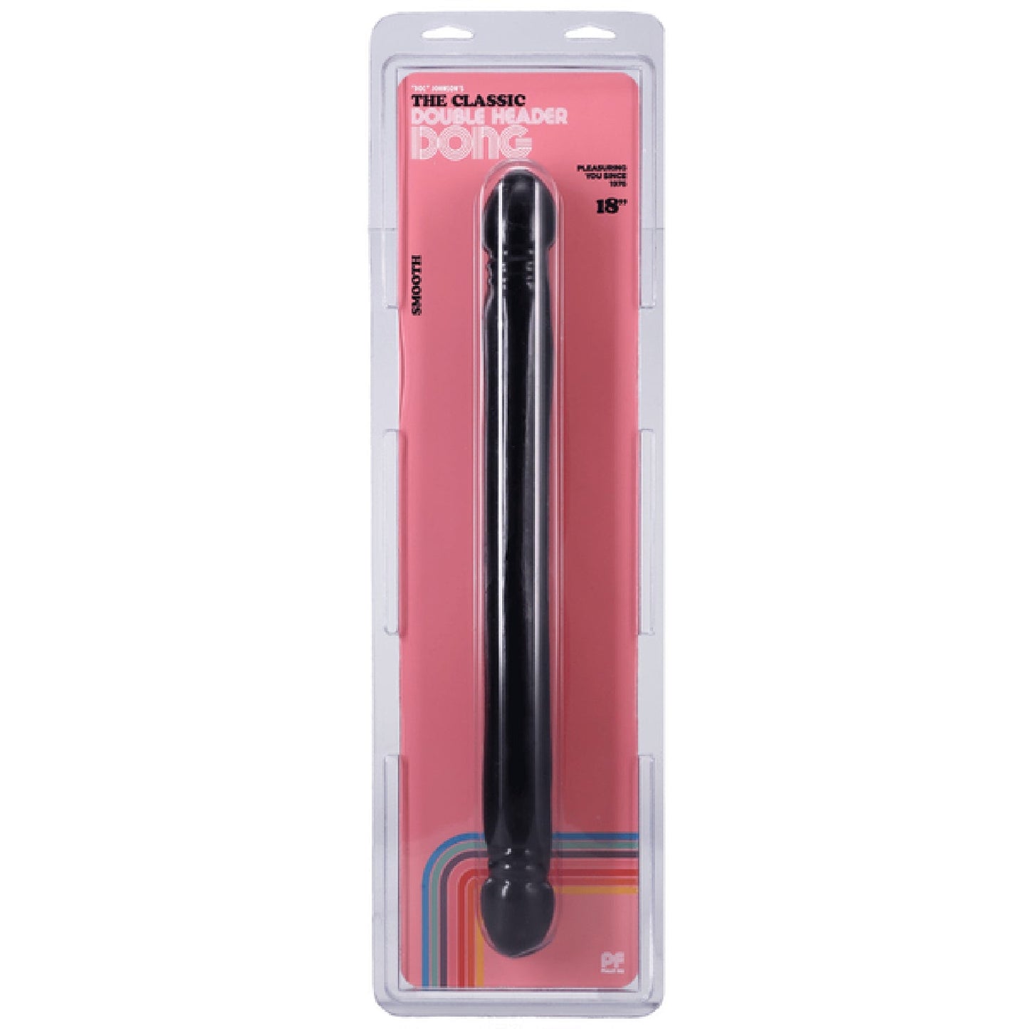 The Classic Double Header Dong - 18" - Smooth (Black)