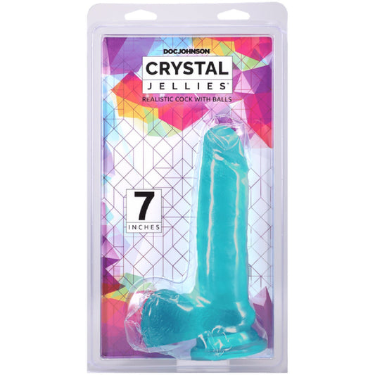 7" Realistic Cock with Balls (Teal)