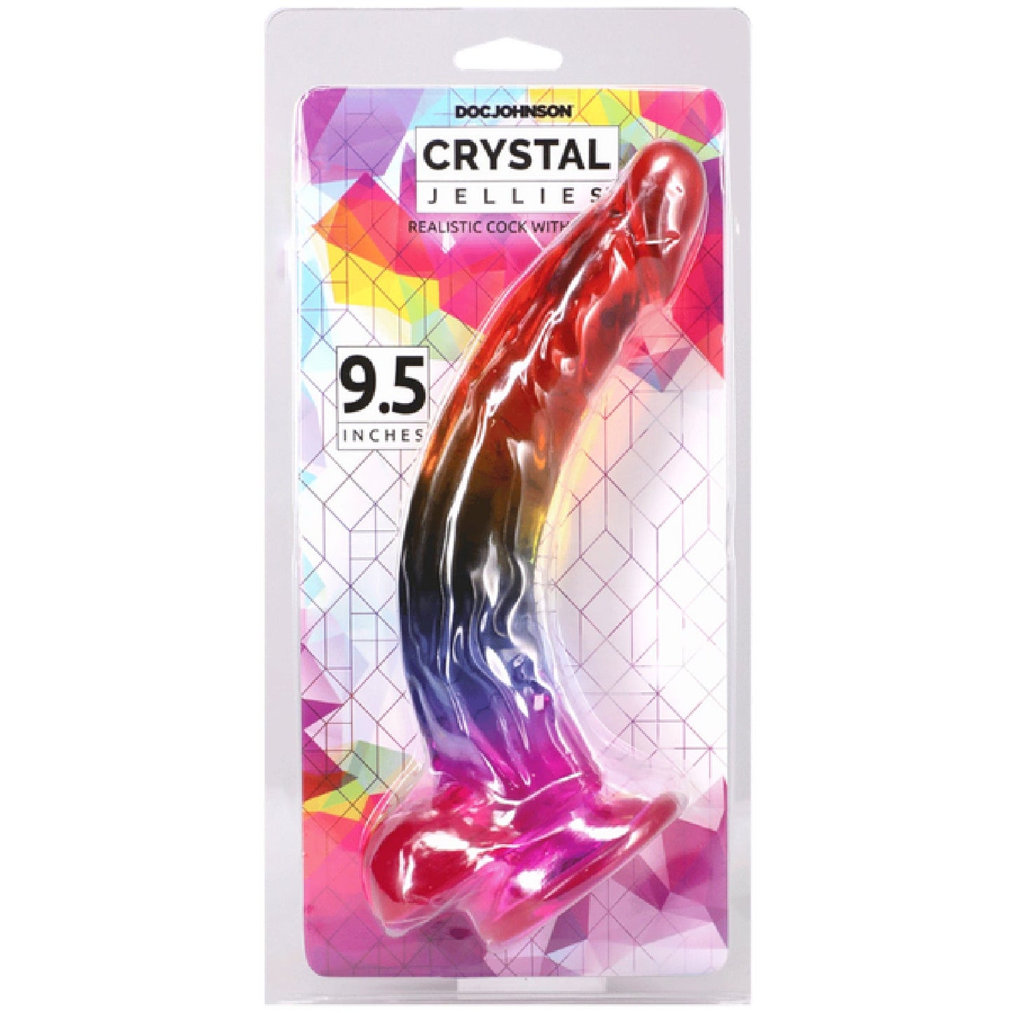 8.5" Realistic Cock with Balls (Rainbow)