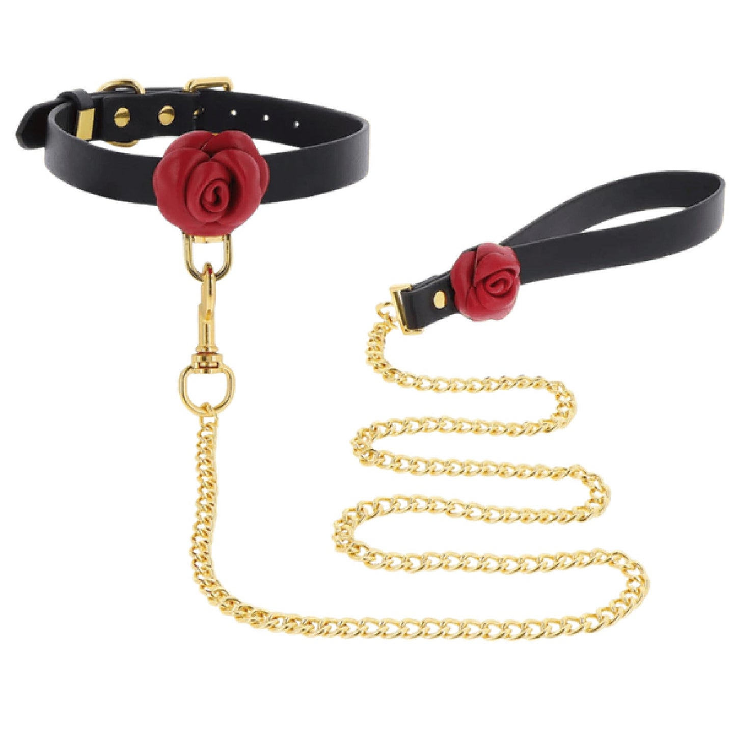 Wild Roses Collar and Leash (Black)