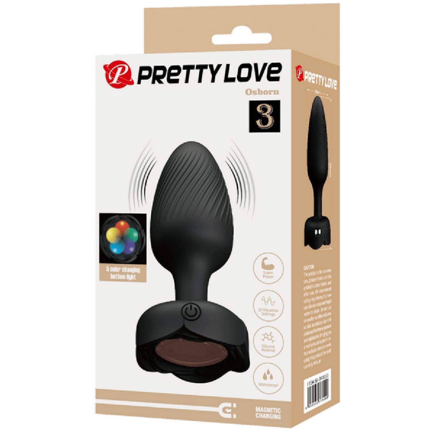Varian - Light-Up Rechargeable Butt Plug (Black)