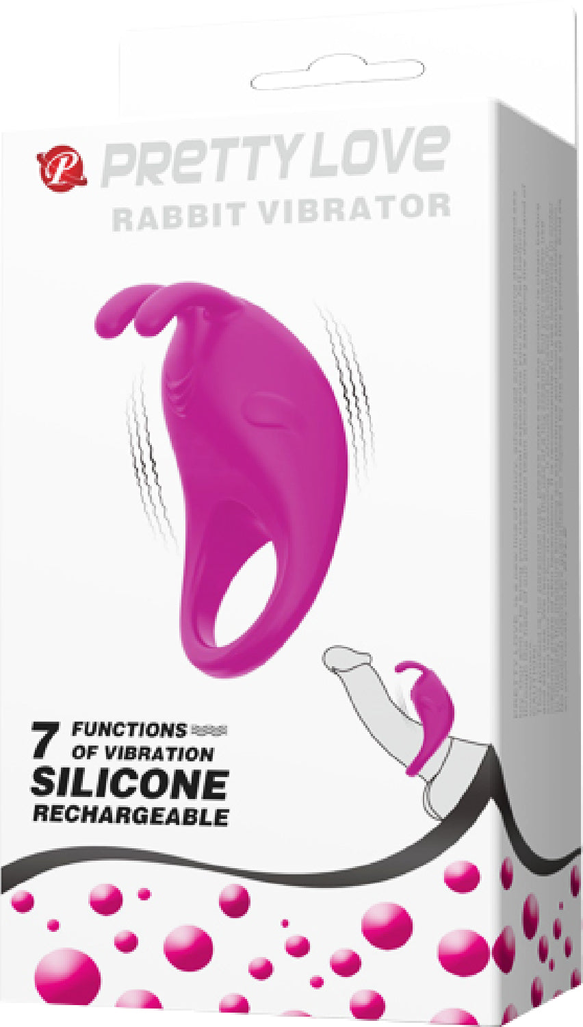 Rechargeable Rabbit Vibrator Cockring (Black)