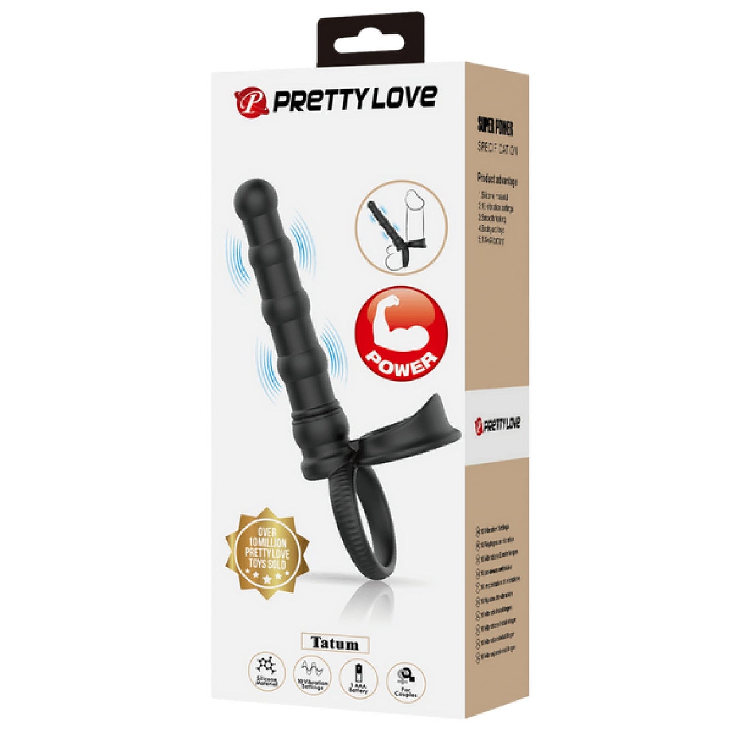 Tatum - Cockring with Anal Probe (Black)