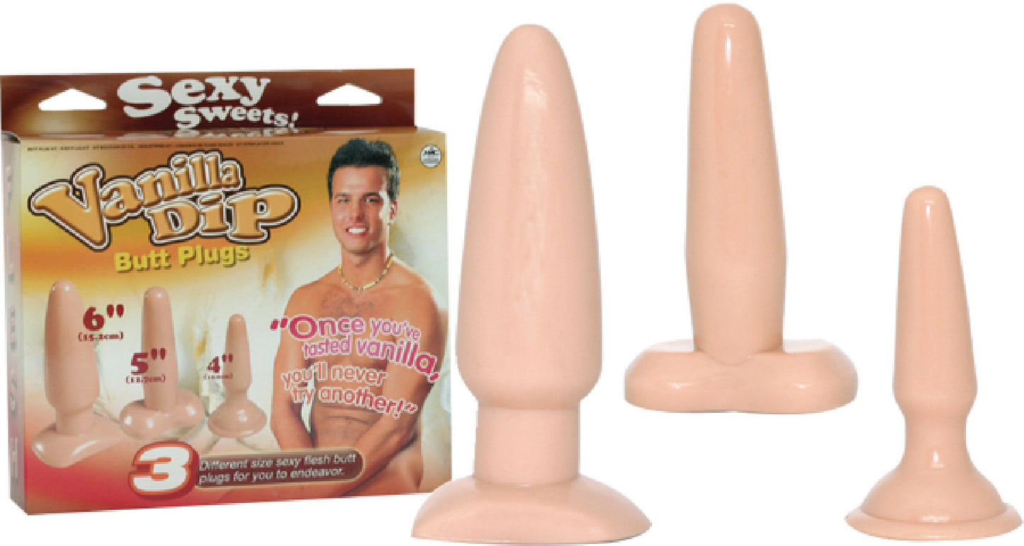 Vanilla Dip Butt Plugs (Flesh)