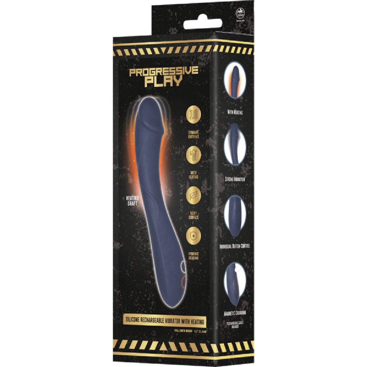 Silicone Rechargeable Vibrator with Heating (Black)