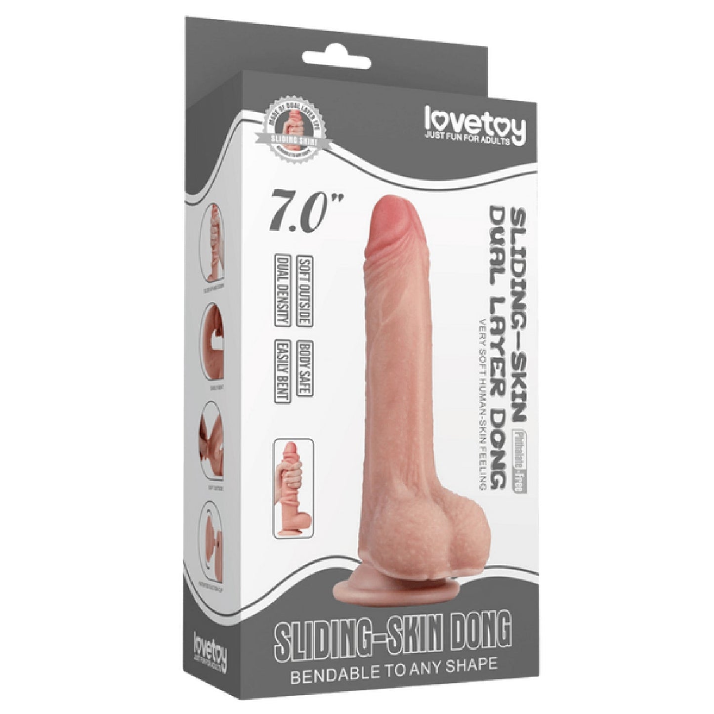 7'' Sliding Skin Dual Layer Dong (Flesh)