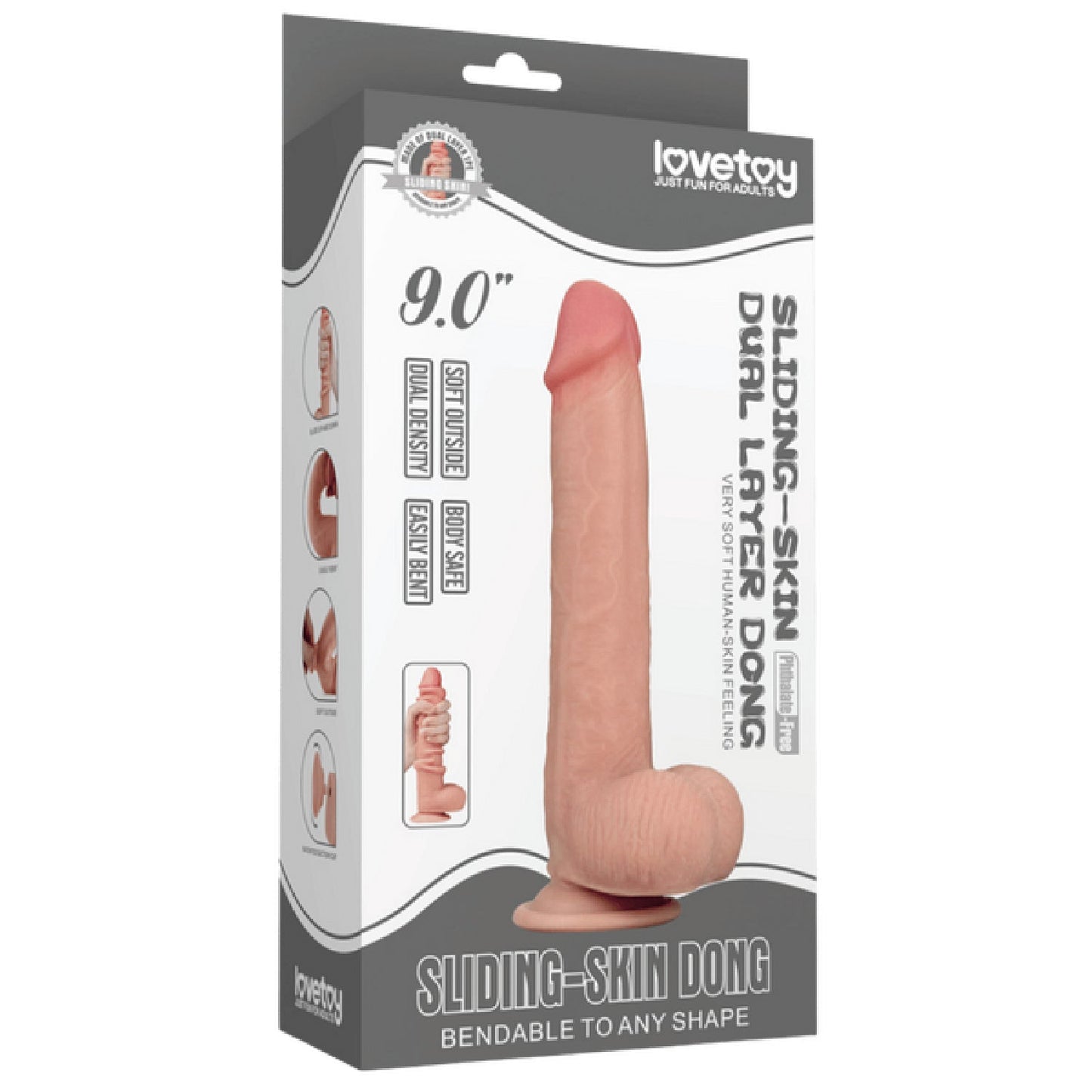 9'' Sliding Skin Dual Layer Dong (Flesh)