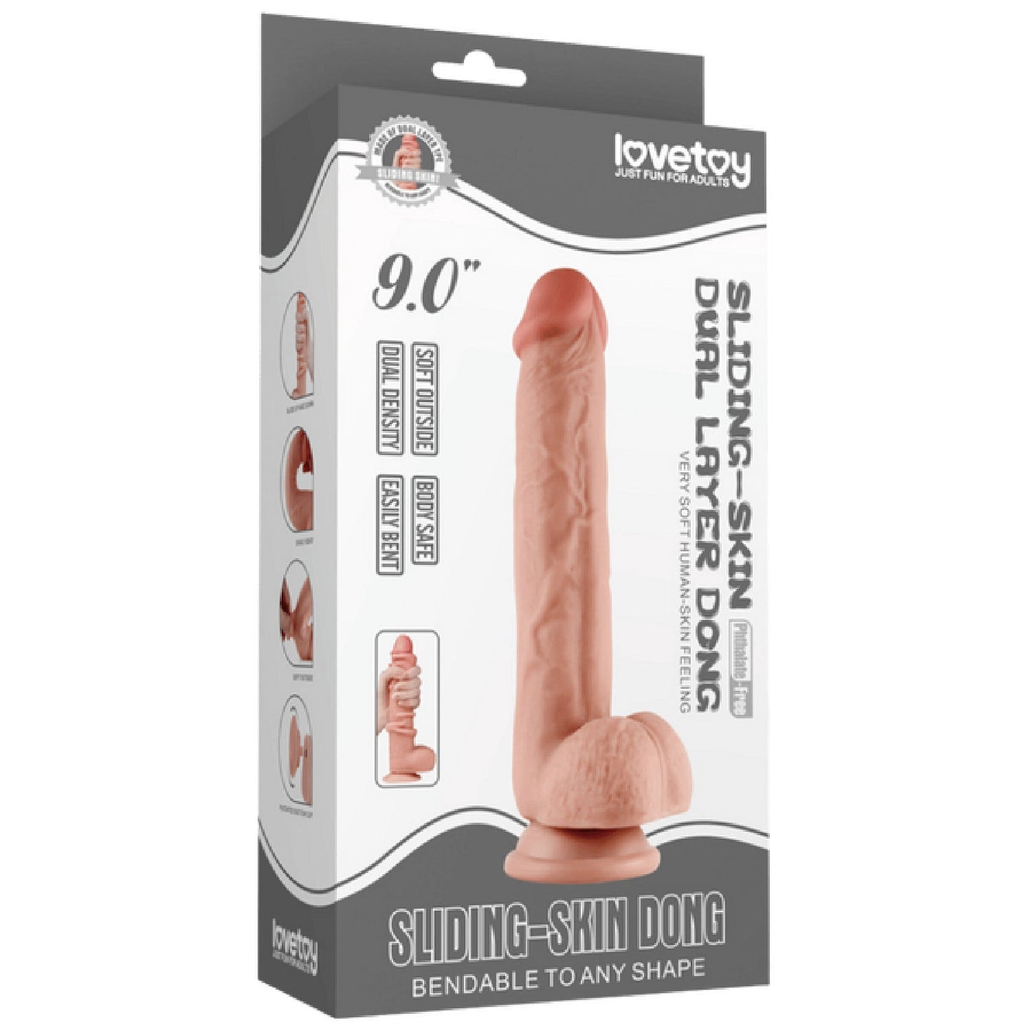 9.0'' Sliding Skin Dual Layer Dong (Flesh)