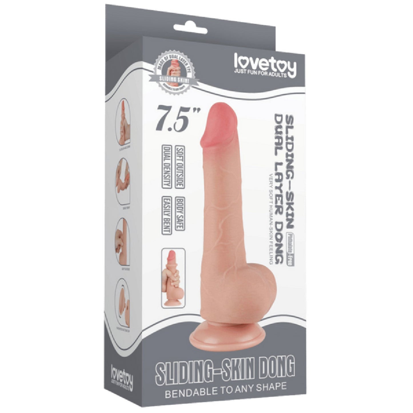 7.5'' Sliding Skin Dual Layer Dong (Flesh)