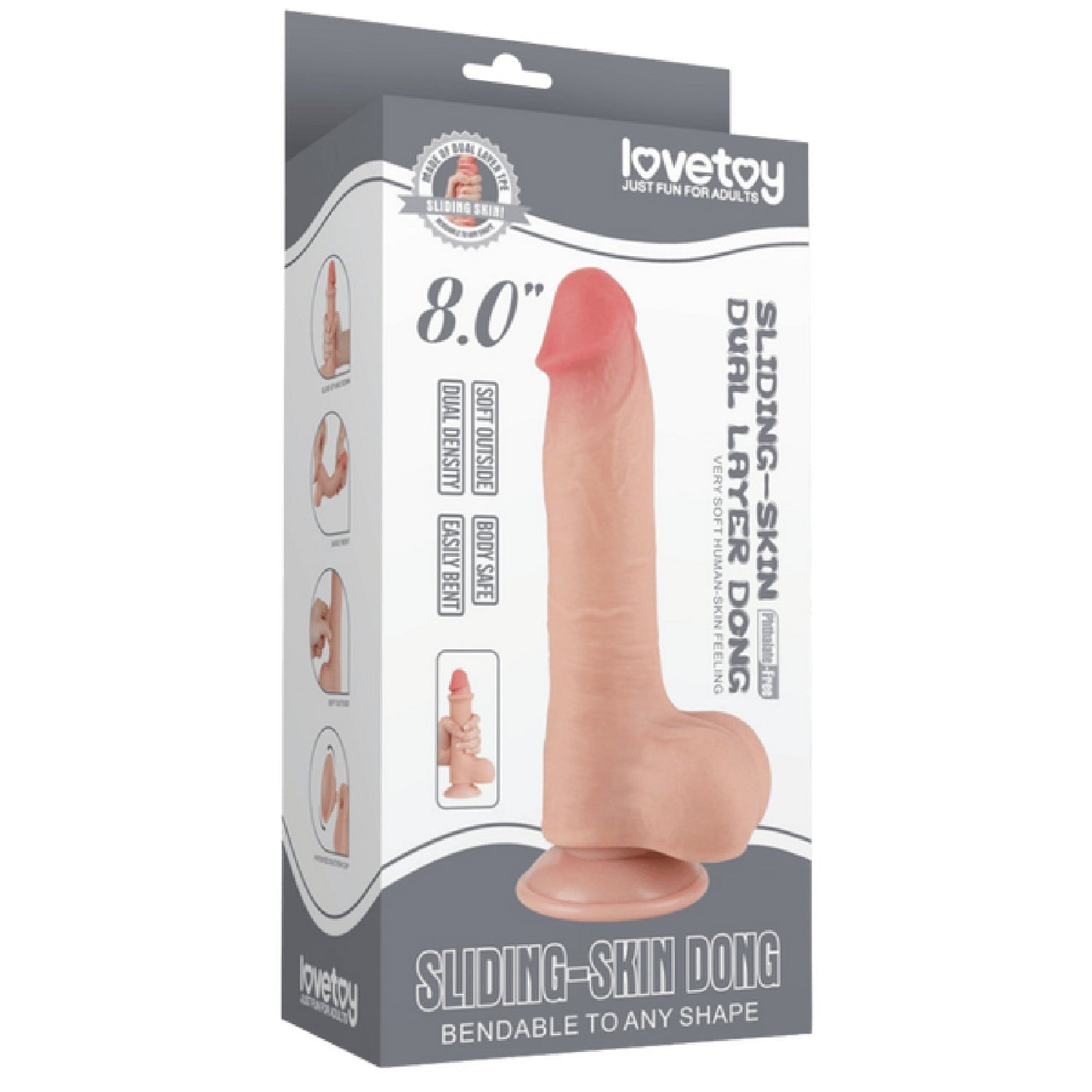 8'' Sliding Skin Dual Layer Dong (Flesh)