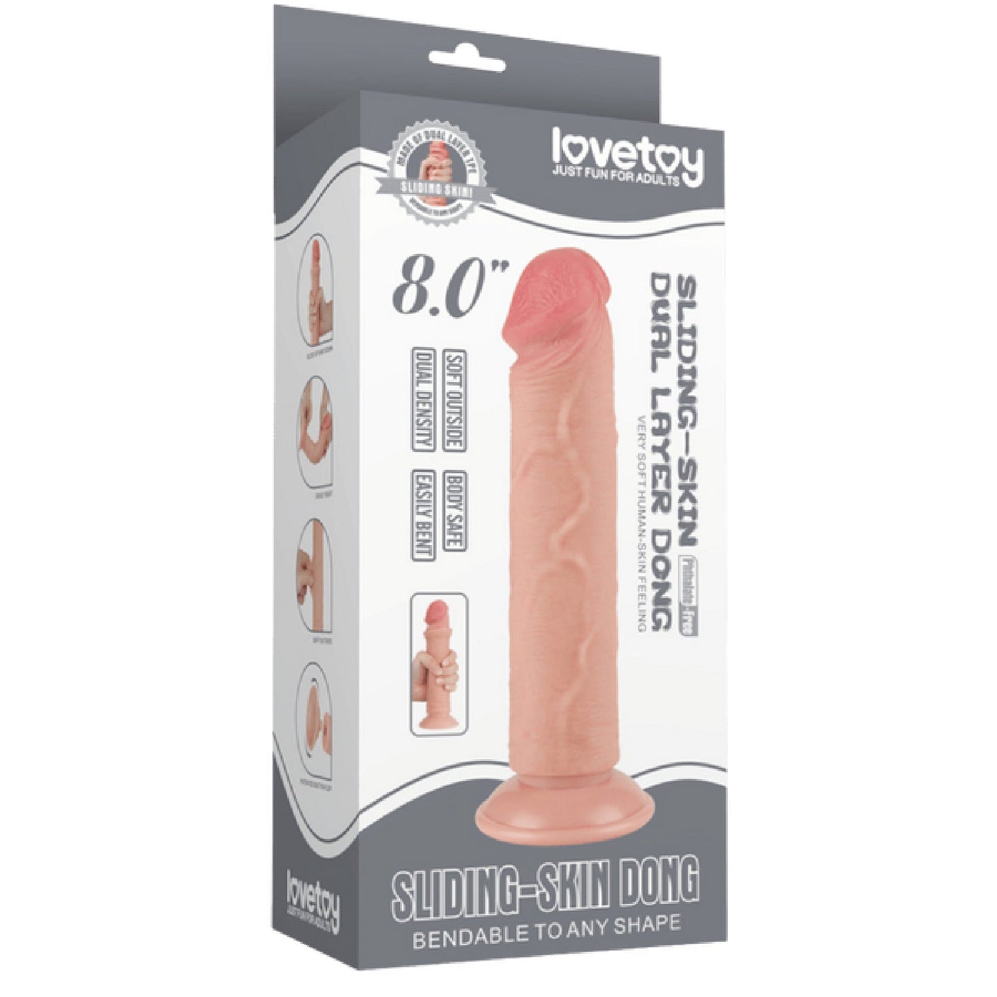 8'' Sliding Skin Dual Layer Dong (Flesh)
