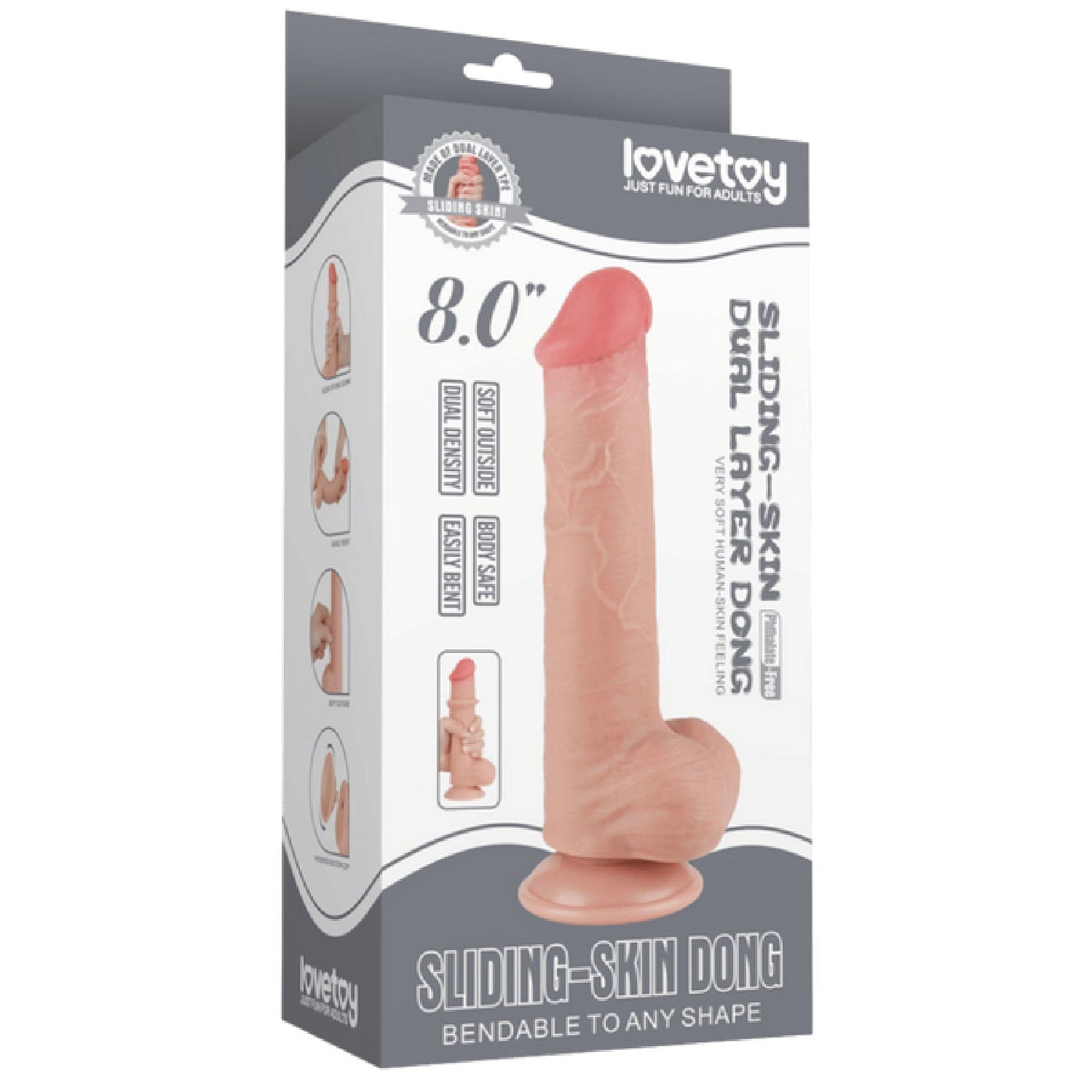 8'' Sliding Skin Dual Layer Dong (Flesh)