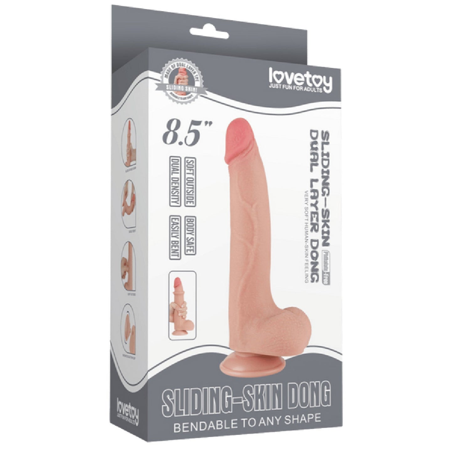 8.5'' Sliding Skin Dual Layer Dong (Flesh)