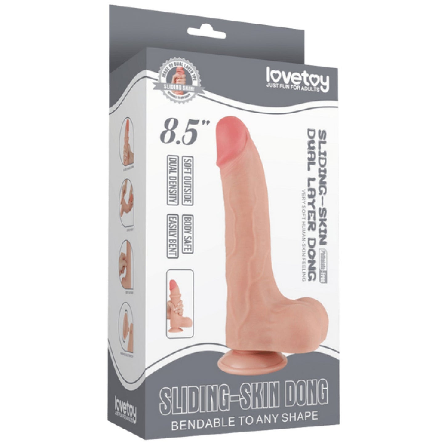 8.5'' Sliding Skin Dual Layer Dong (Flesh)