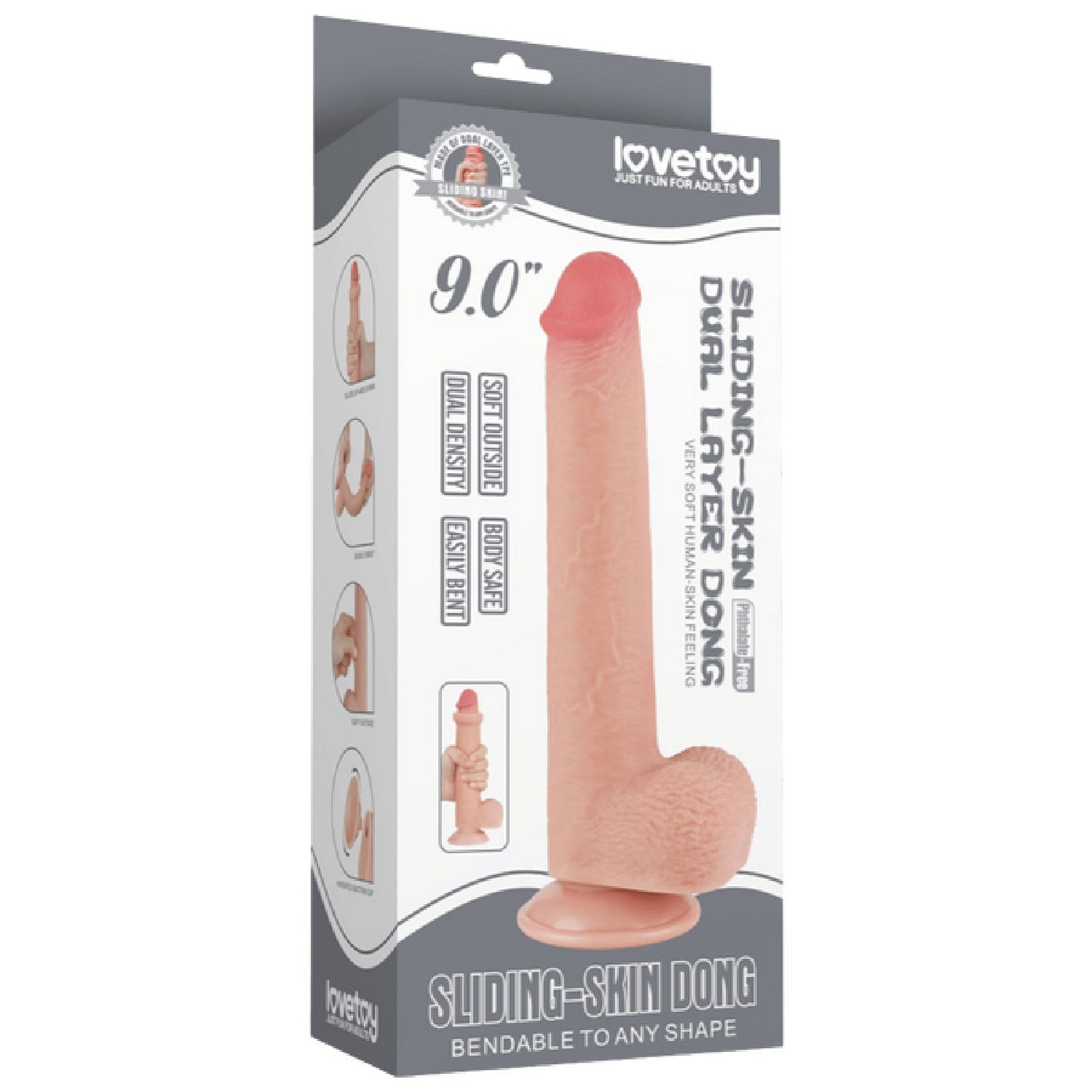 9'' Sliding Skin Dual Layer Dong (Flesh)