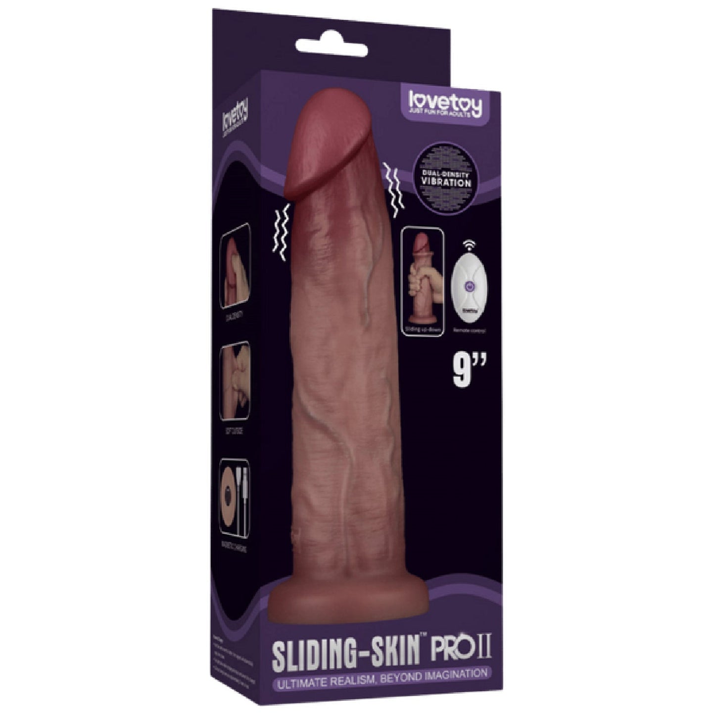 9" Vibrating Silicone Dong (Remote)