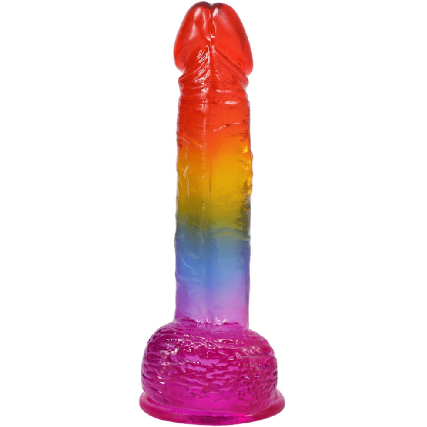 8.5" Realistic Cock with Balls (Rainbow)