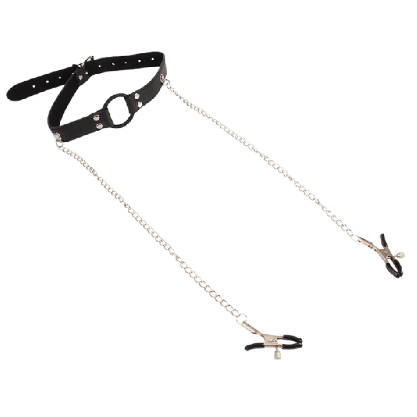 Breathable O-ring Gag with Nipple Clamps