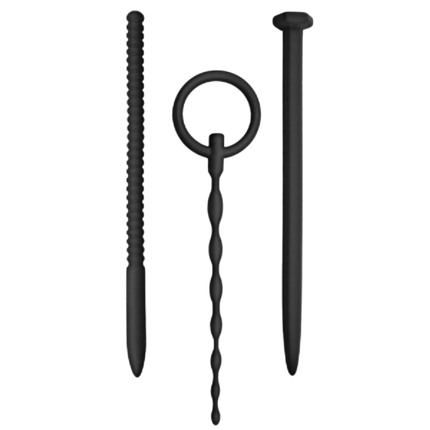 Silicone Urethal Sounding Kit - Nail (Black)