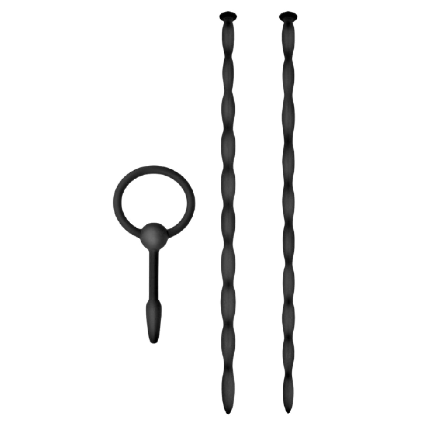 Silicone Urethal Sounding Kit - Twist (Black)