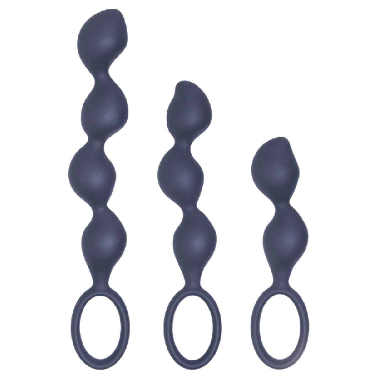 3-In-1 Silicone Anal Plug Set (Black)