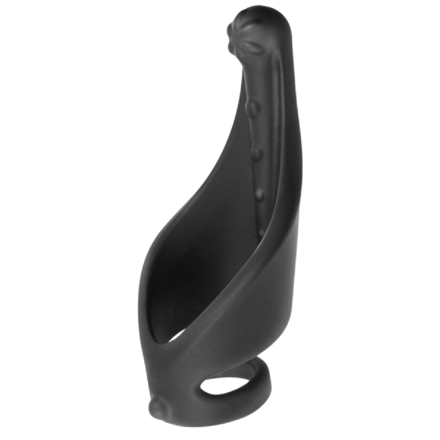 Cock Ring with Ball Strap and Clit Stimulator (Black)