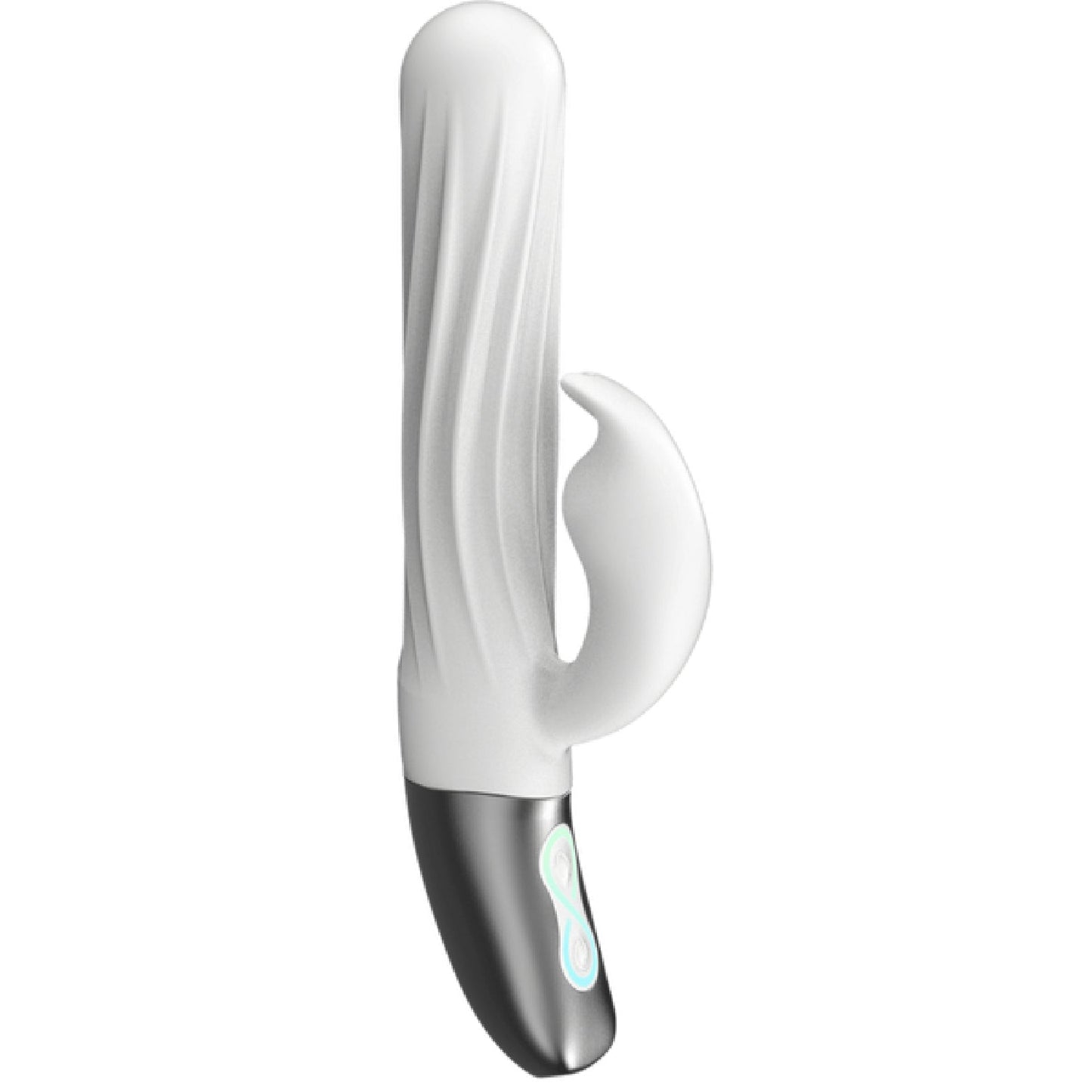 Thrusting Rabbit Rechargeable Silicone Vibrator (White)