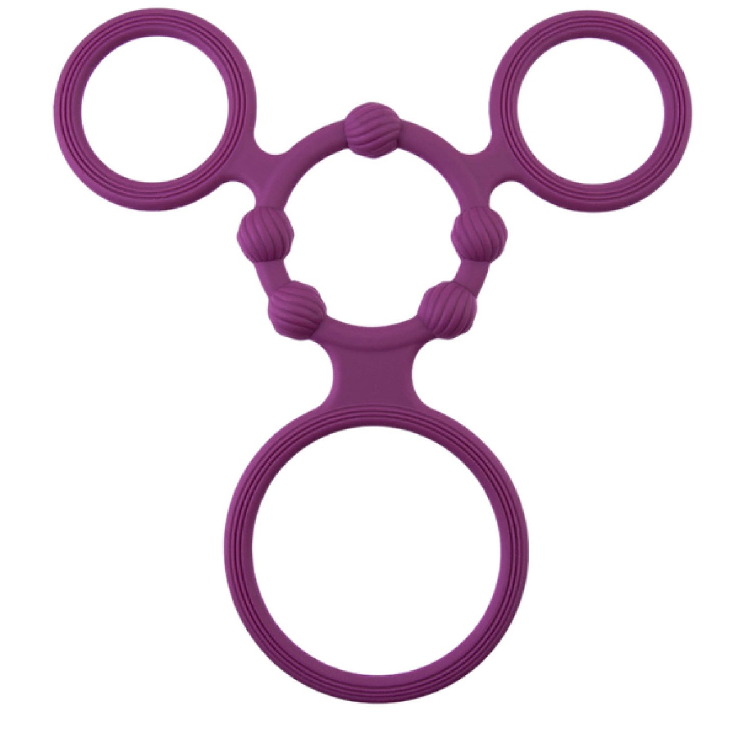 Triple Ring With Ball Stretcher (Black)