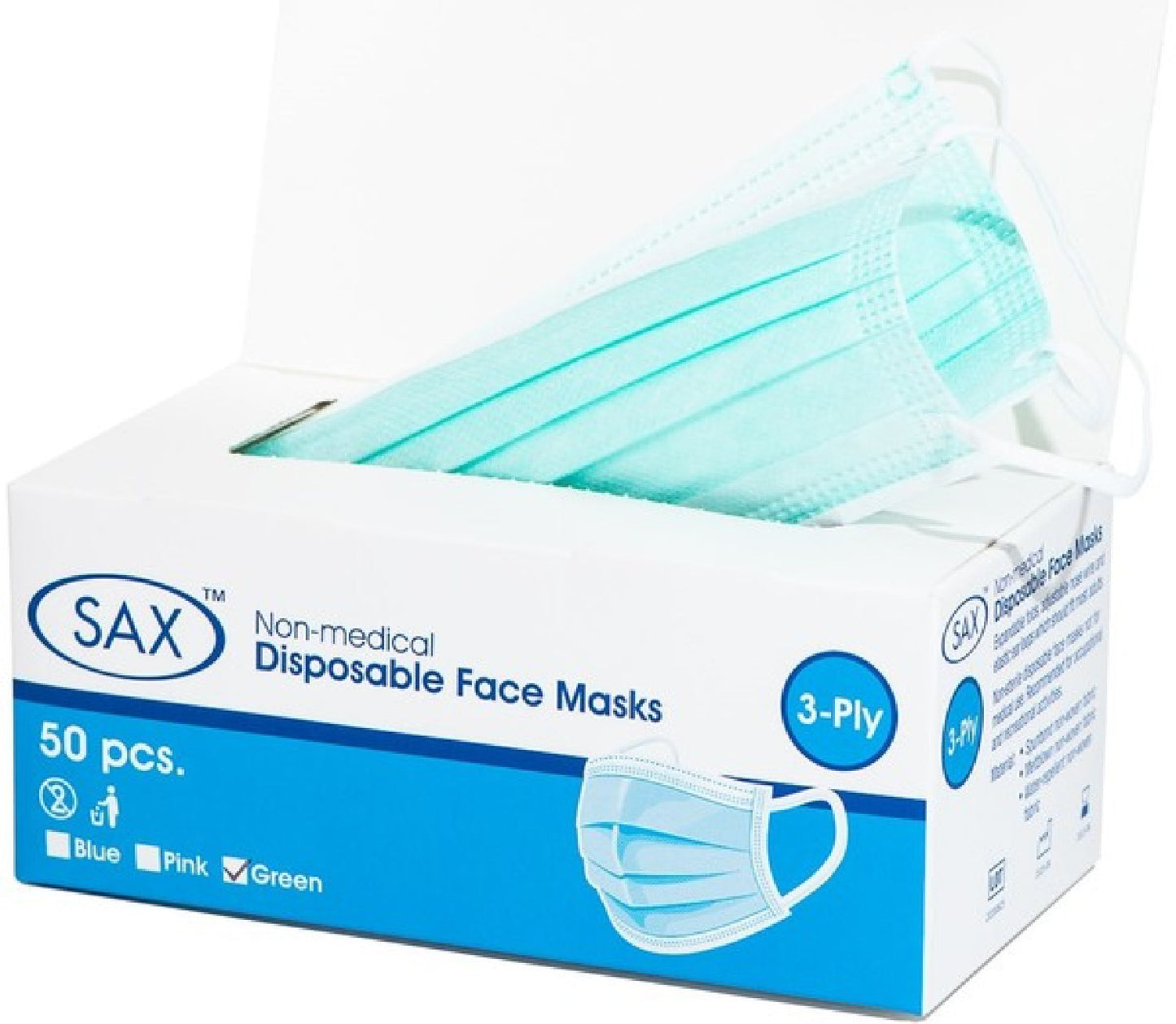 Disposable Face Mask (Blue) (50 X Pack)