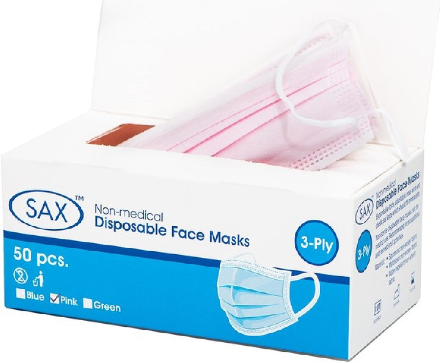 Disposable Face Mask (Blue) (50 X Pack)