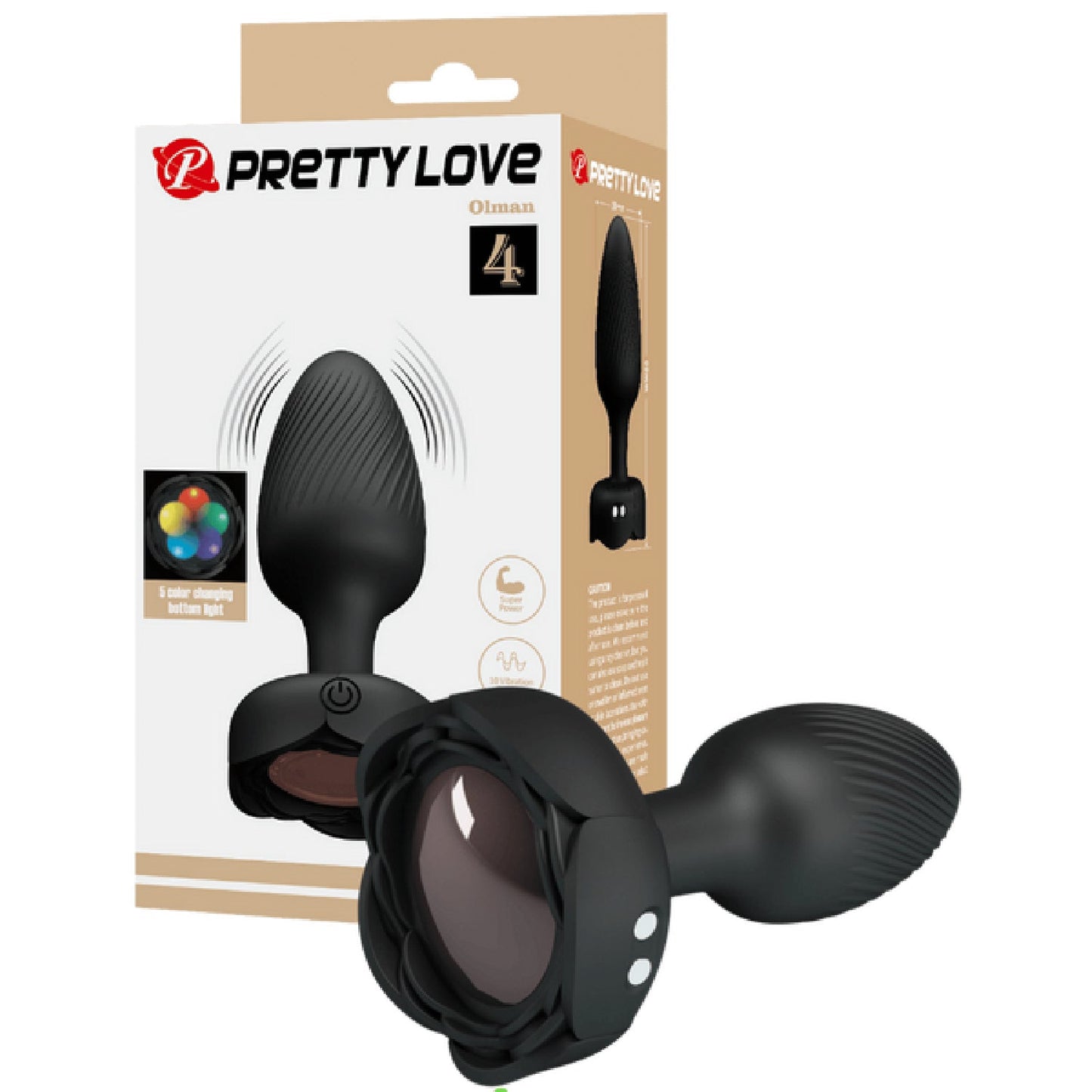 Varian - Light-Up Rechargeable Butt Plug (Black)