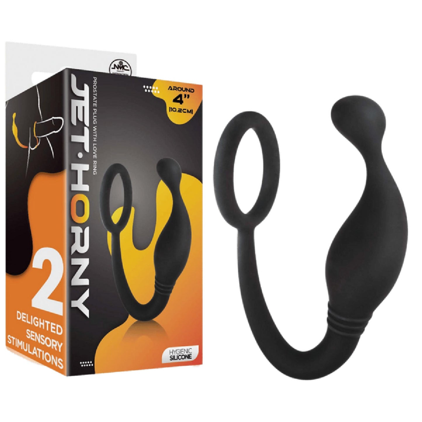 Prostate Plug with Love Ring - 4" (Black)