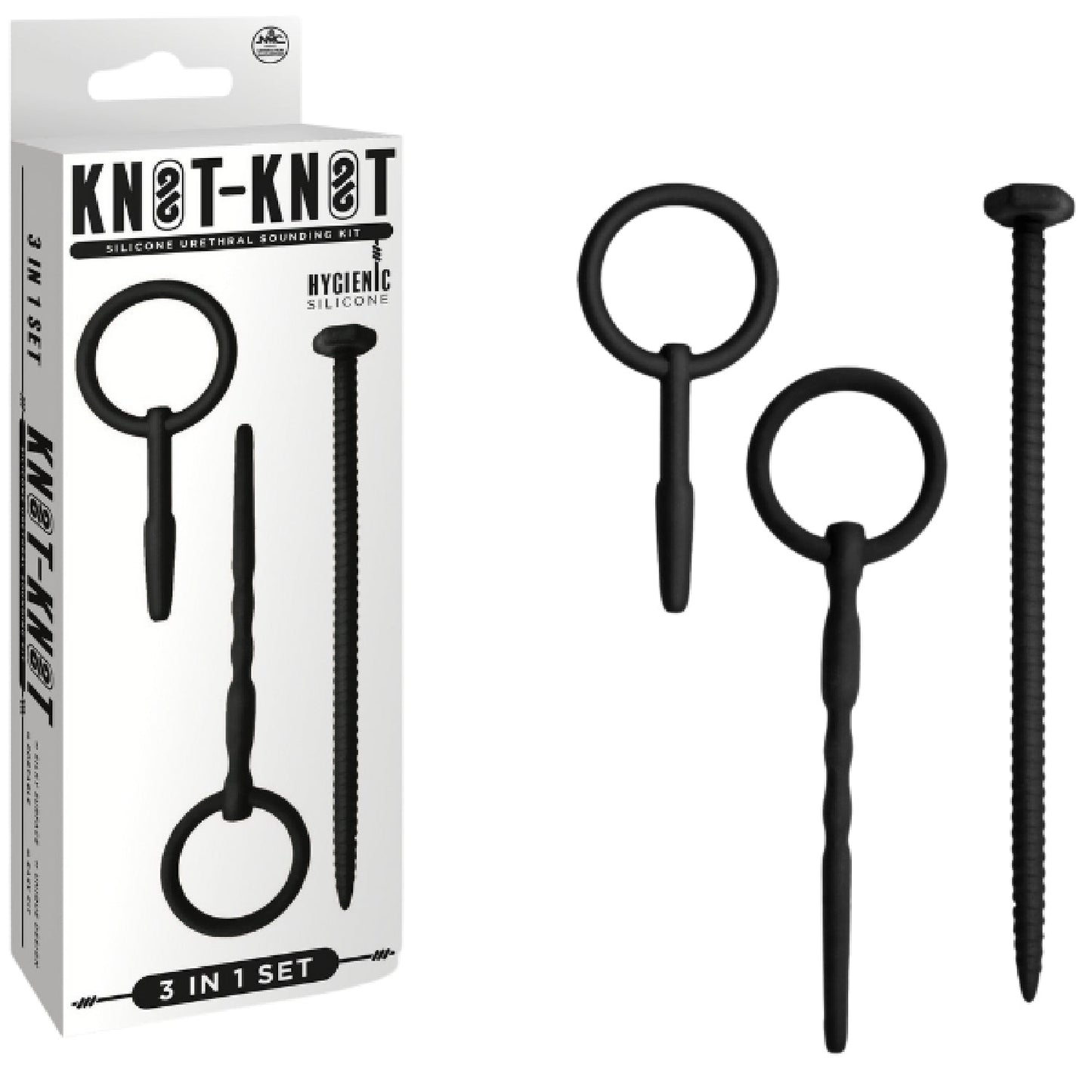 Silicone Urethal Sounding Kit - Screw (Black)