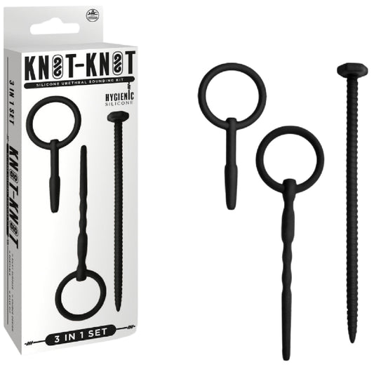Silicone Urethal Sounding Kit - Screw (Black)