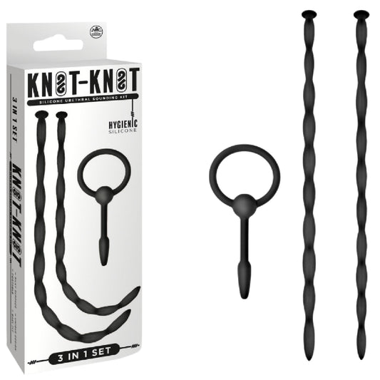 Silicone Urethal Sounding Kit - Twist (Black)