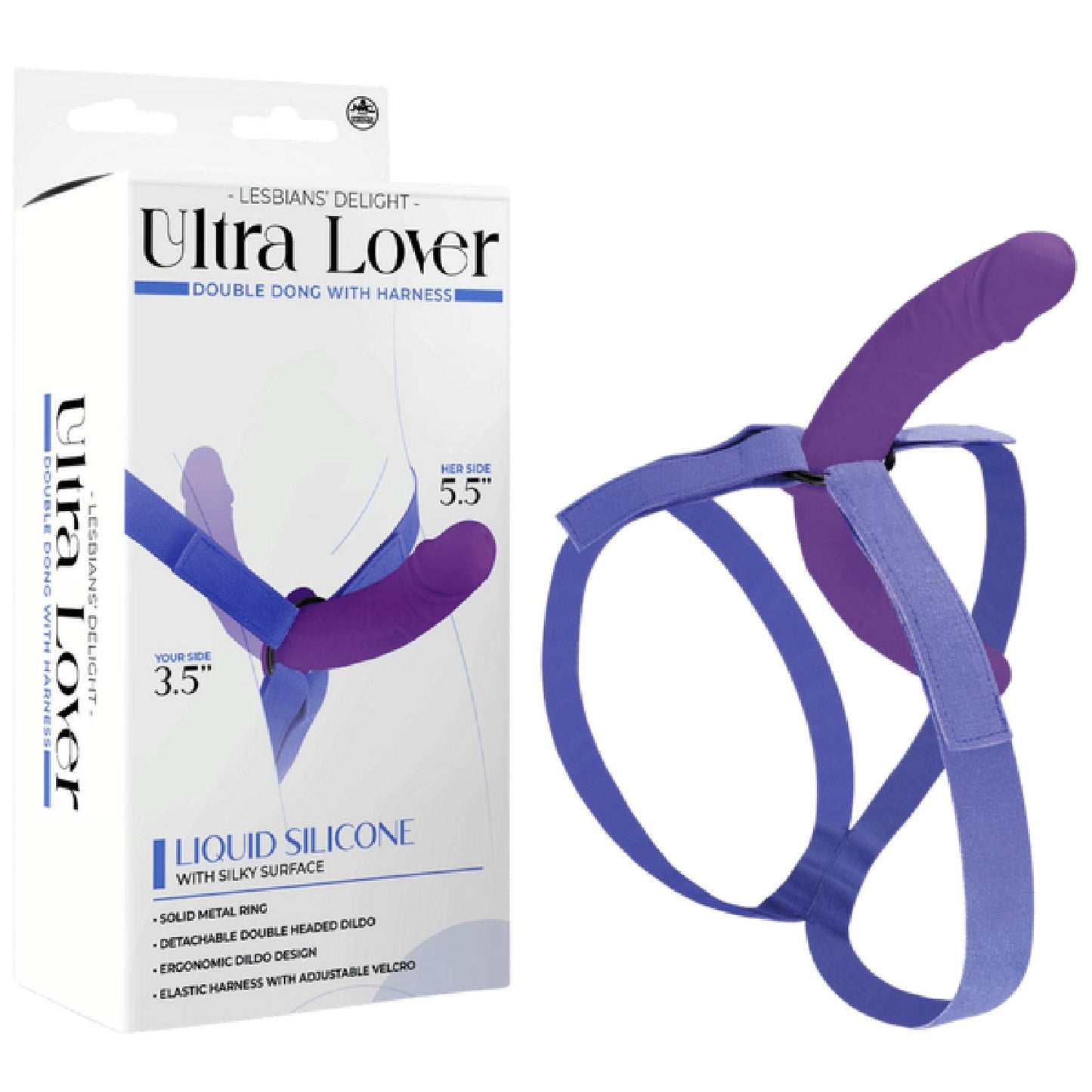 Ultra Lover - Double Dong Penetrix with Harness (Purple)