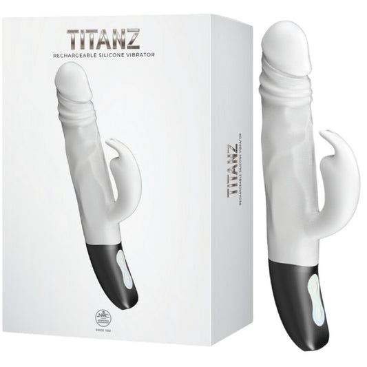 Rotating Rabbit Rechargeable Silicone Vibrator (White)