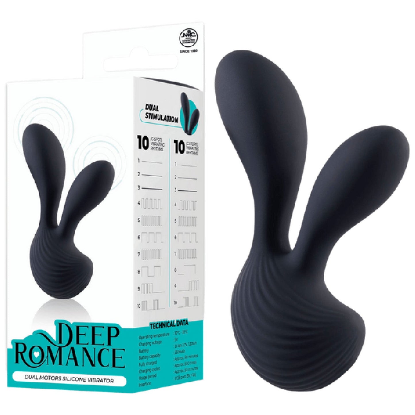 Dual Motors Silicone Vibrator (Black)