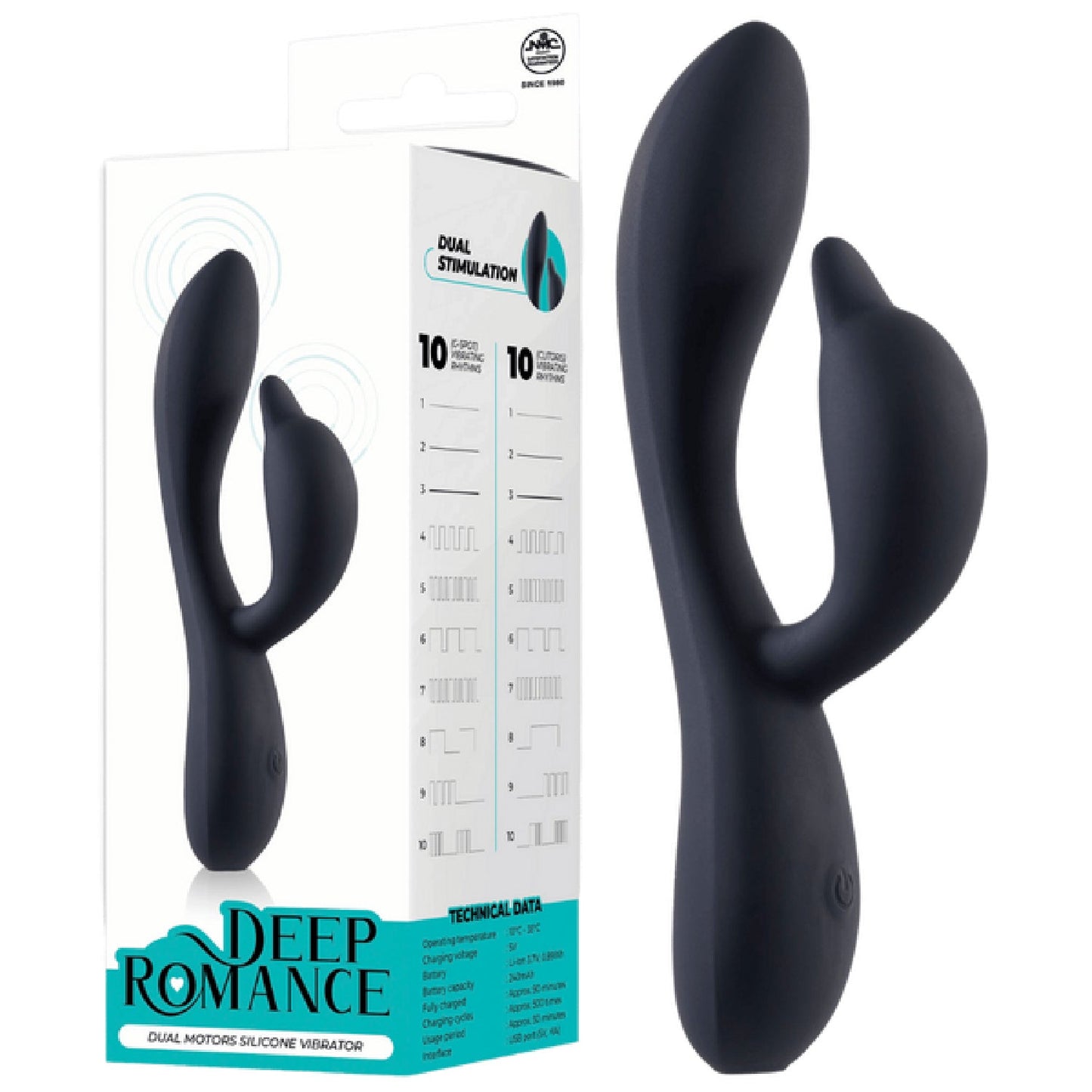 Dual Motor Silicone Vibrator (Black)