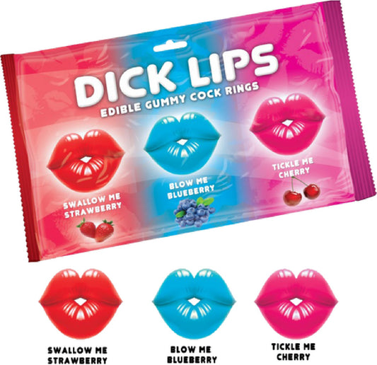 Dick Lips Gummy Cock Rings (3 Pack)