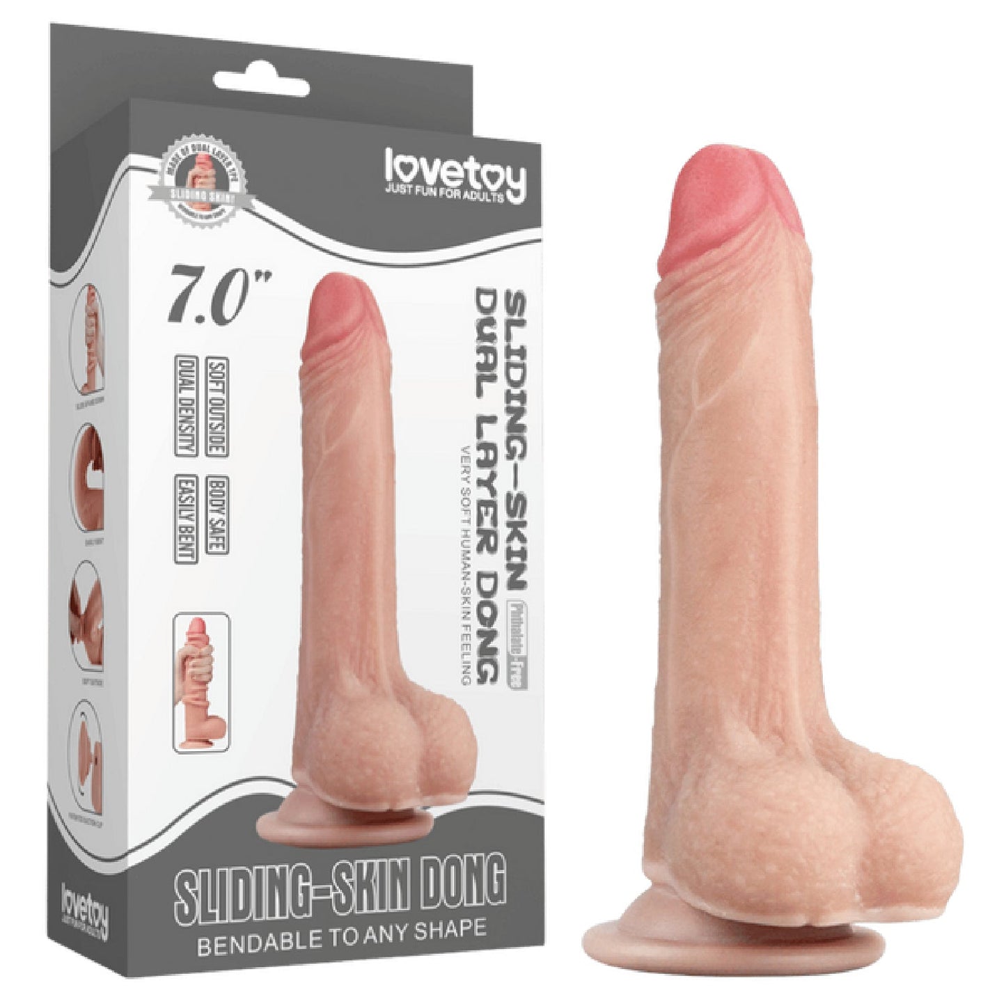 7'' Sliding Skin Dual Layer Dong (Flesh)