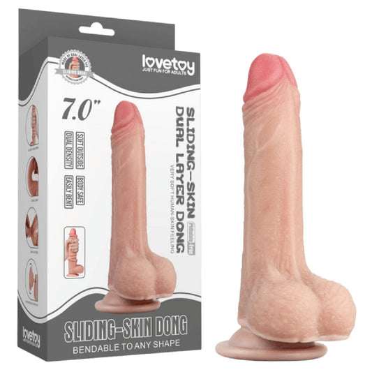 7'' Sliding Skin Dual Layer Dong (Flesh)