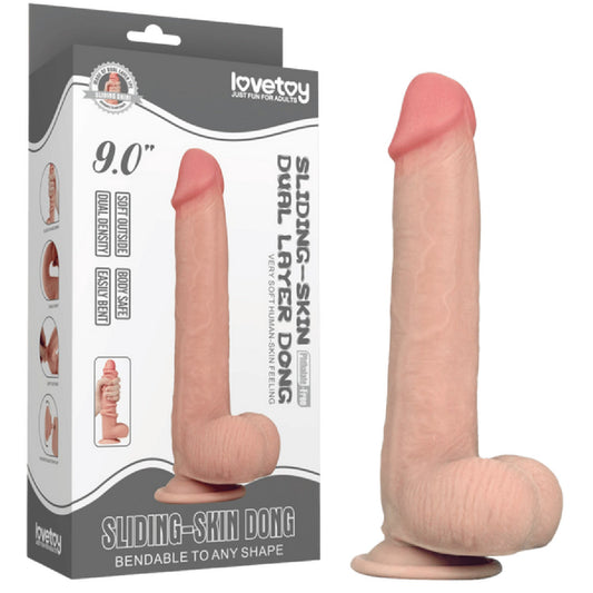 9'' Sliding Skin Dual Layer Dong (Flesh)