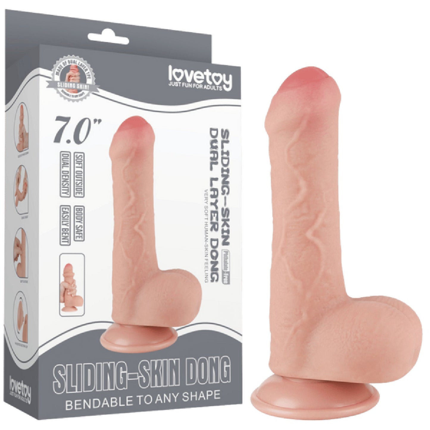 7'' Sliding Skin Dual Layer Dong (Flesh)