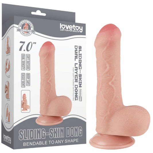 7'' Sliding Skin Dual Layer Dong (Flesh)